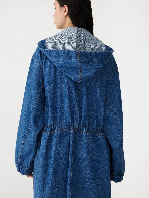 athletic denim anorak