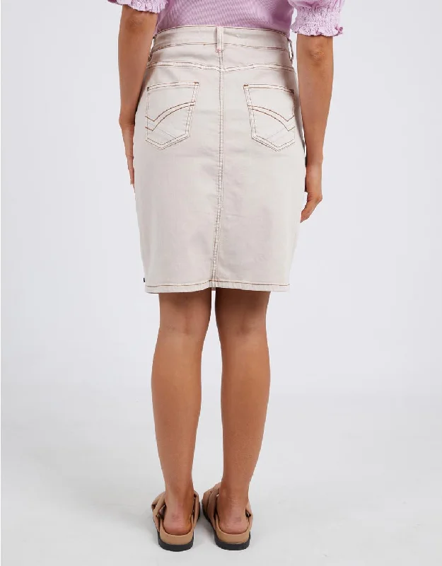 Belle Denim Skirt - Oat