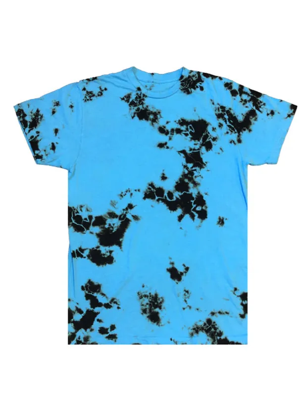 Columbia Blue Black Crystal Wash Tie Dye T-Shirt Alstyle 1301