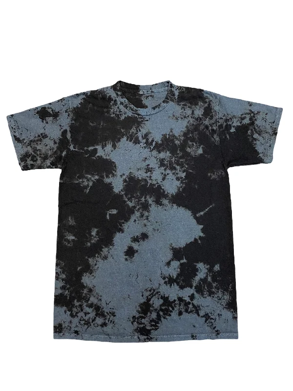 Grey Black Crystal Wash Tie Dye T-Shirt