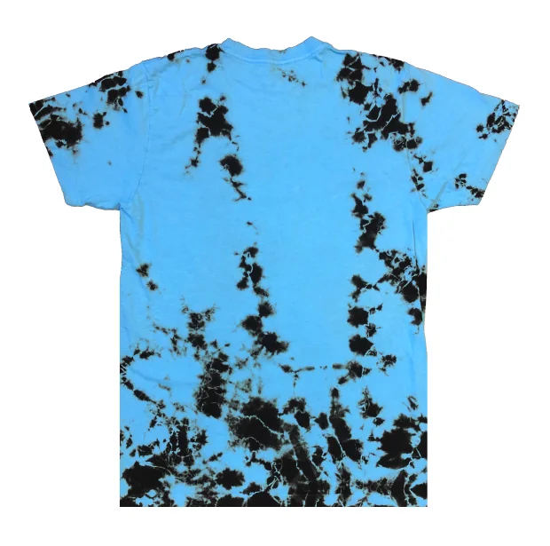 Columbia Blue Black Crystal Wash Tie Dye T-Shirt