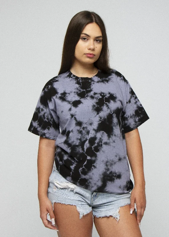 Lavender Black Crystal Wash Tie Dye T-Shirt