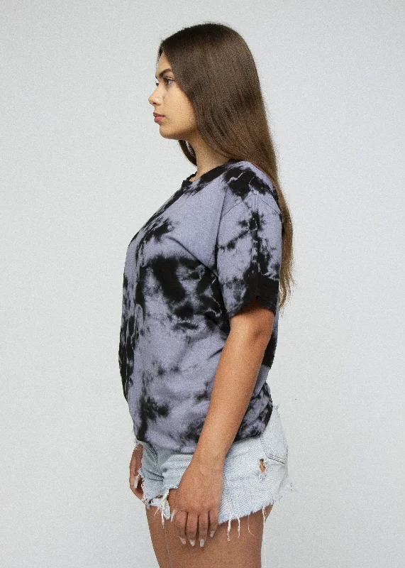 Lavender Black Crystal Wash Tie Dye T-Shirt