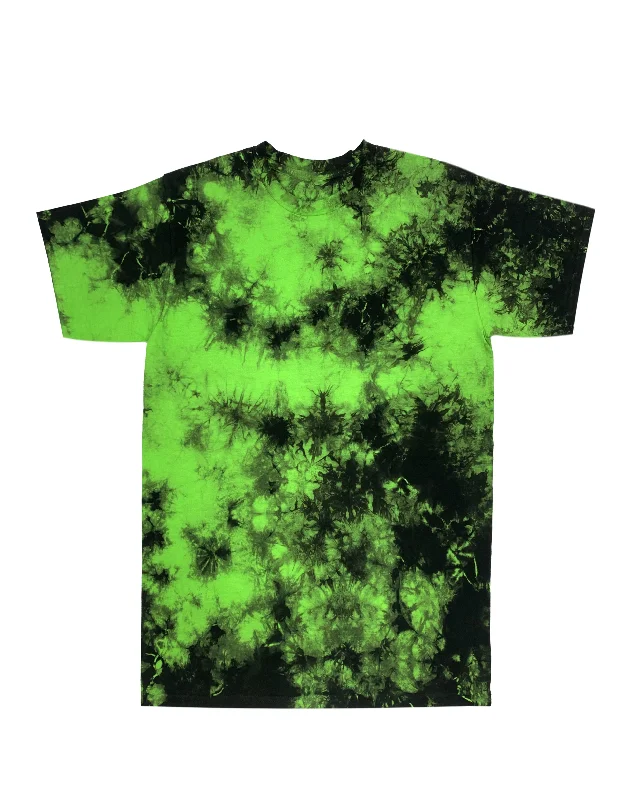 Green Black Crystal Wash Tie Dye T-Shirt