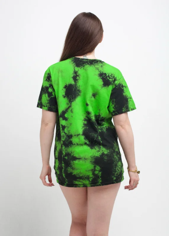 Green Black Crystal Wash Tie Dye T-Shirt