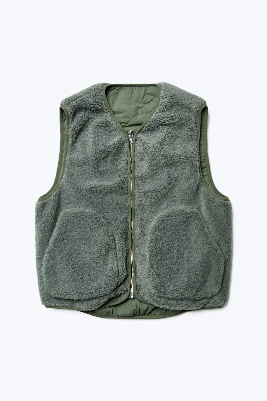 Hearth Shearling Vest Petrol Green