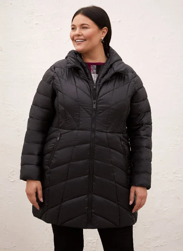 Packable Vegan Down Quilted Coat