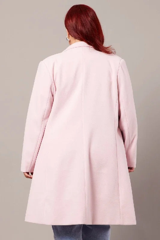 Pink One Button Coat