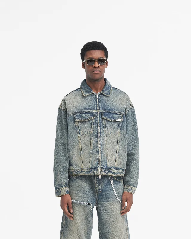 R4 Denim Jacket - Blue Cream