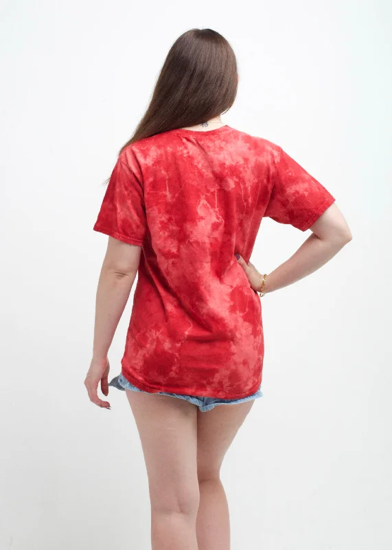 Red Crystal Wash Tie Dye T-Shirt