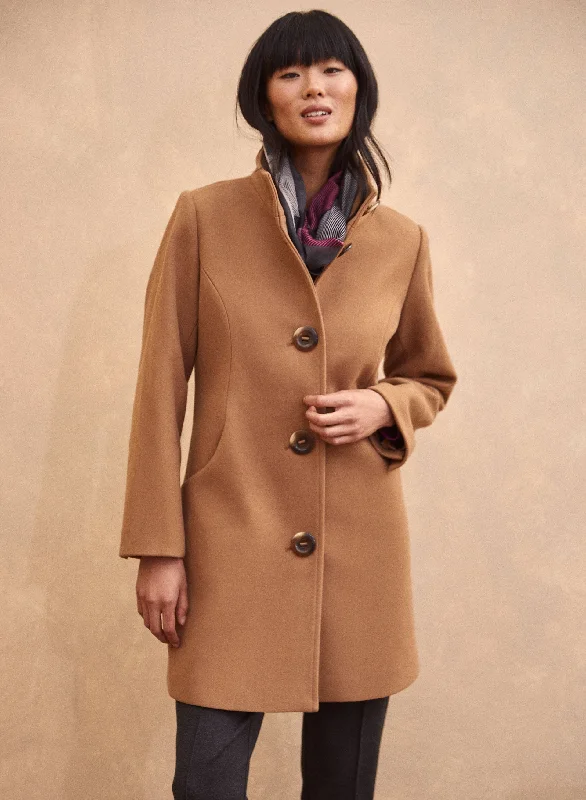 Stretch Wool Blend Coat