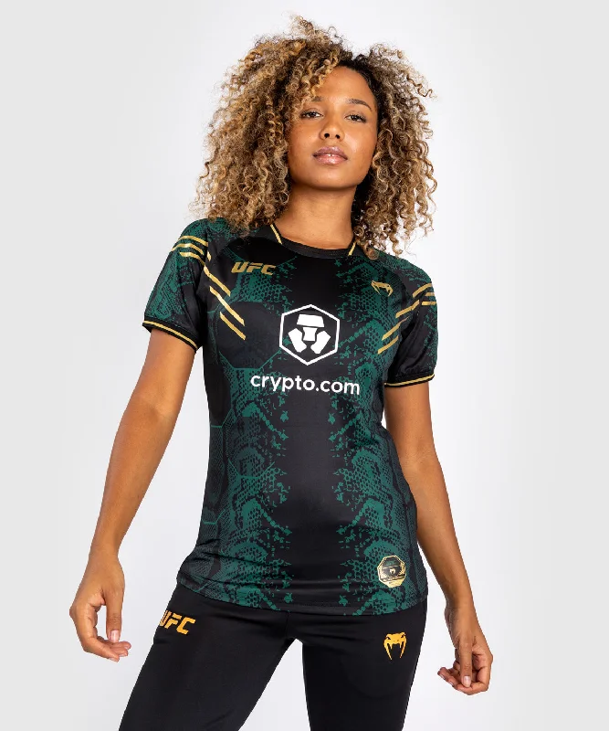 UFC Adrenaline by Venum Authentic Fight Night Women’s Walkout Jersey Green/Black/Gold - Emerald Edition