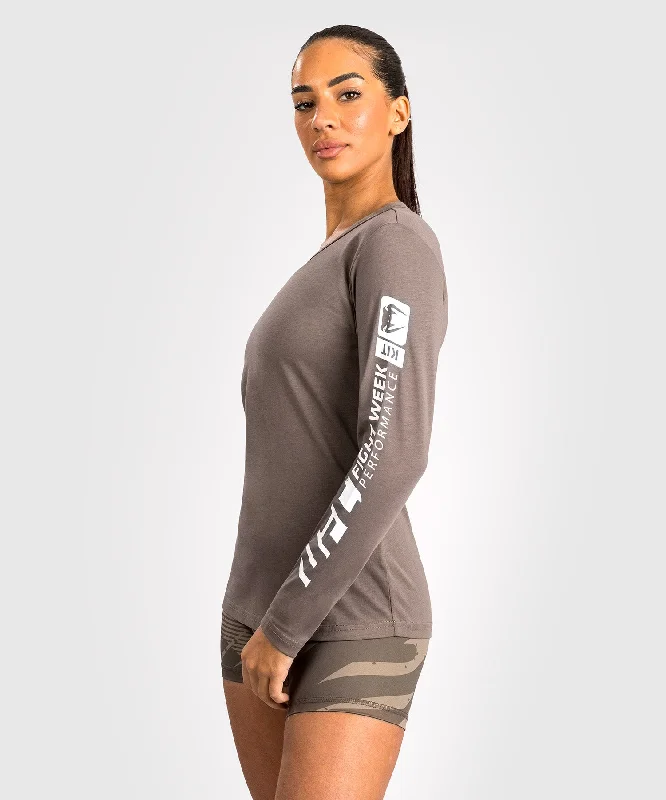 UFC Adrenaline by Venum Fight Week Women’s Long Sleeve Cotton T-Shirt- Bronze