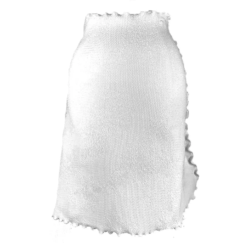 White Mousse Jacquard Knit Bias Skirt