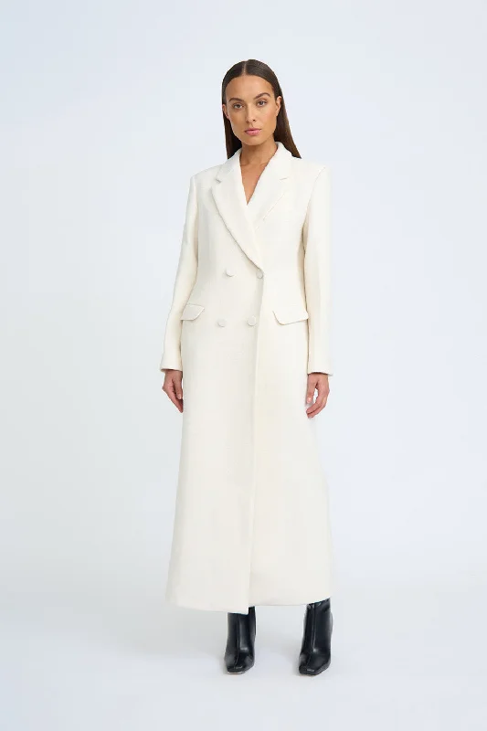 Winona Long Line Coat - Ivory