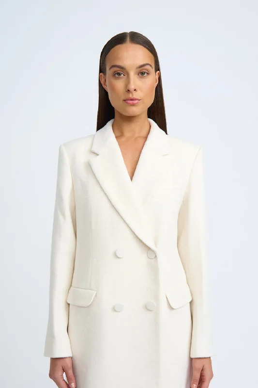 Winona Long Line Coat - Ivory