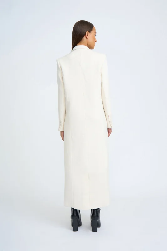 Winona Long Line Coat - Ivory