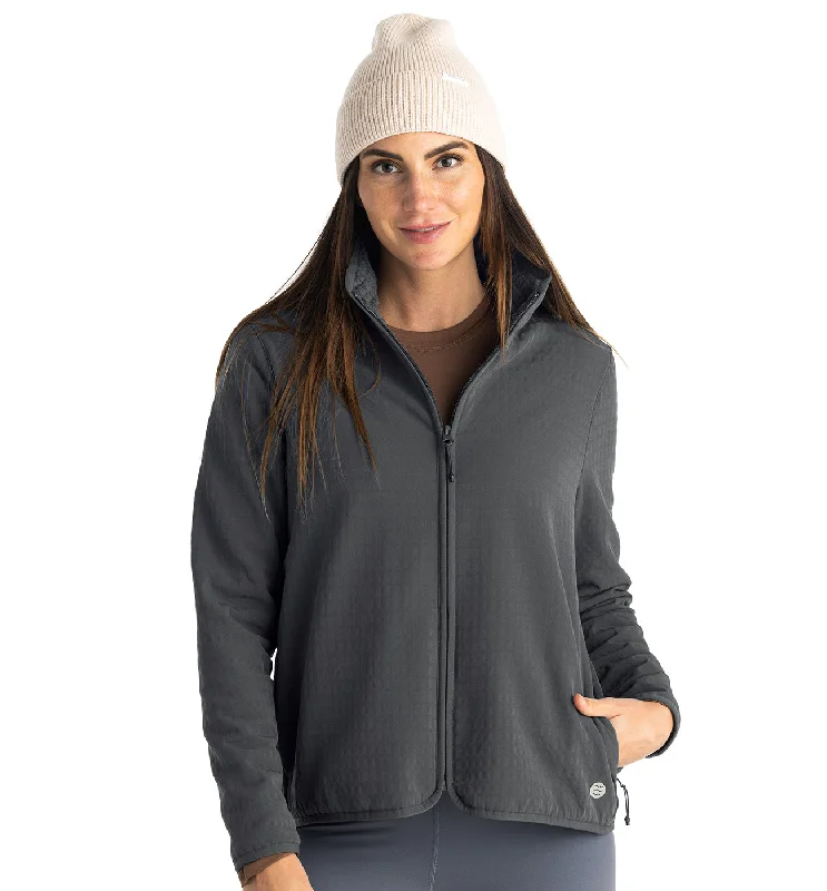 Women's Gridback Fleece Jacket - Black Sand