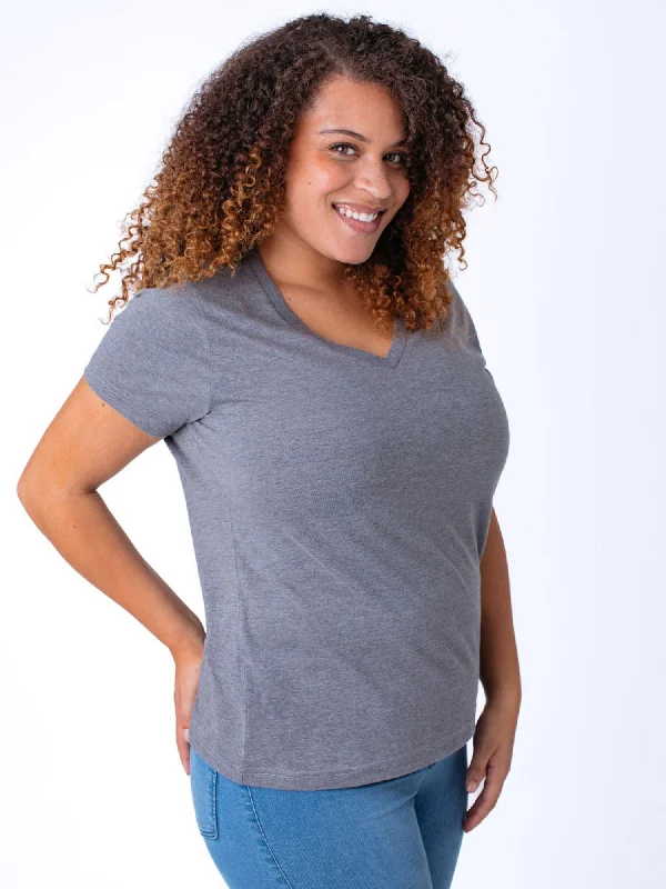 Women's Heather Grey V-Neck