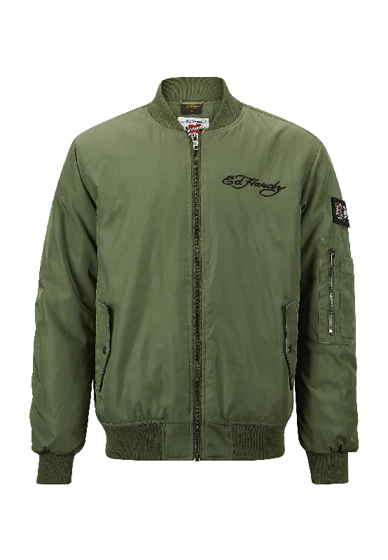 Womens Tonal Double Venom Ma1 Bomber Jacket - Khaki