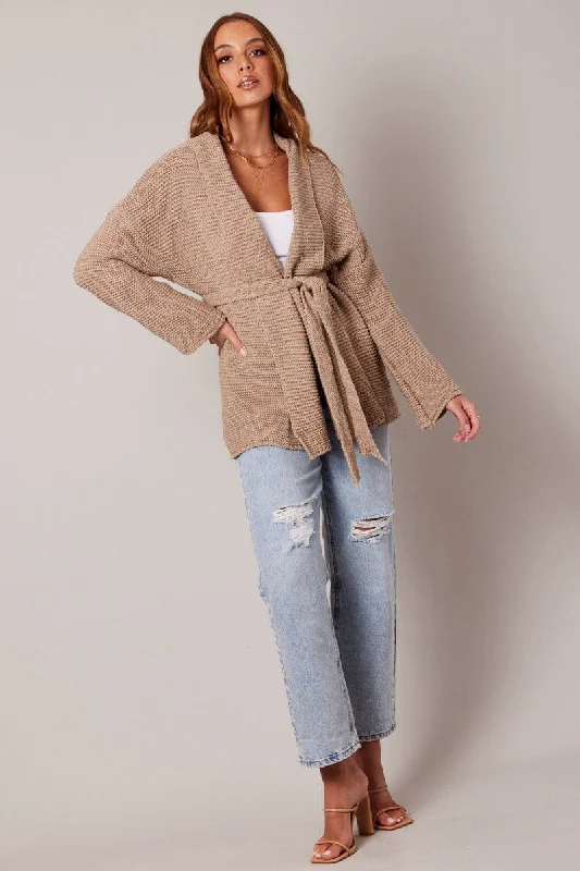 Beige Knit Cardigan