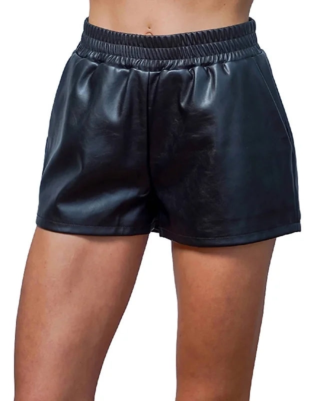 Camille Vegan Leather Short In Black