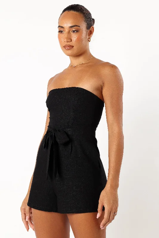 Christie Strapless Playsuit - Black