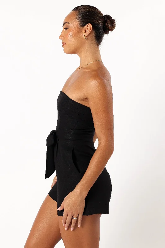 Christie Strapless Playsuit - Black