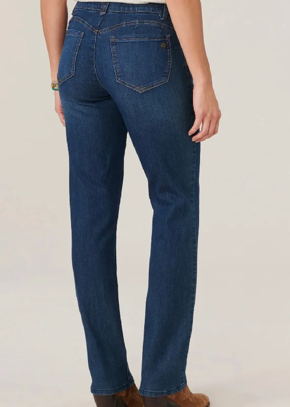 Democracy Petite Ab Solution Straight Indigo Jeans