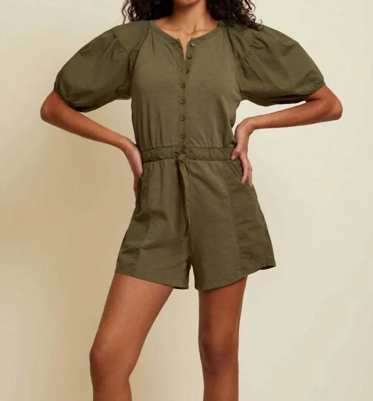 Garner Combo Romper In Ivy