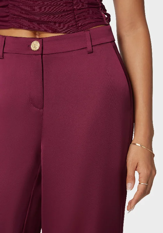 High Waist Ultra Wide Leg Satin Pant