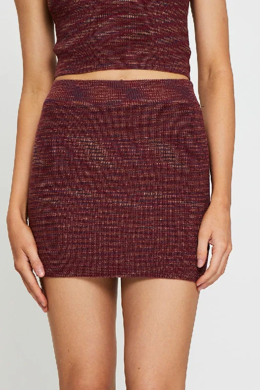 Multi Knit Skirt Mini