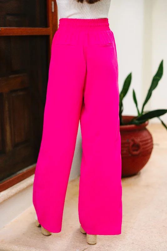 On My Heart Fuchsia Pink Wide Leg Pants