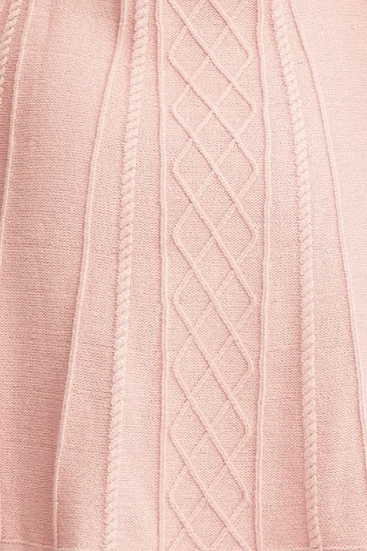 Pink Dress Sleeveless Mini Knit