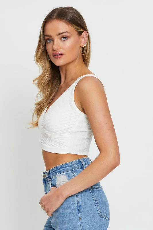 White Knit Top Sleeveless