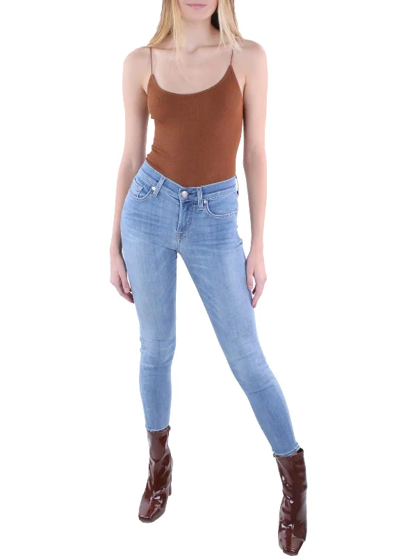 Womens High Rise Ankle Skinny Jeans