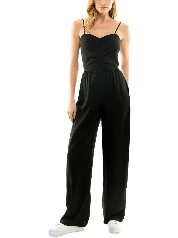 Womens Open Back Polyester Jumpsuit