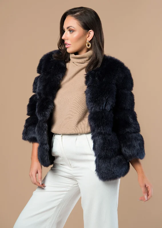 Nine Point Faux Fur Coat