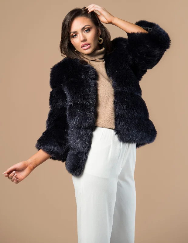 Nine Point Faux Fur Coat