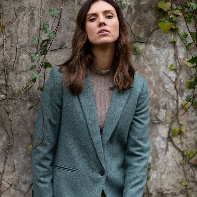 Sea Green Cara Donegal Tweed Blazer