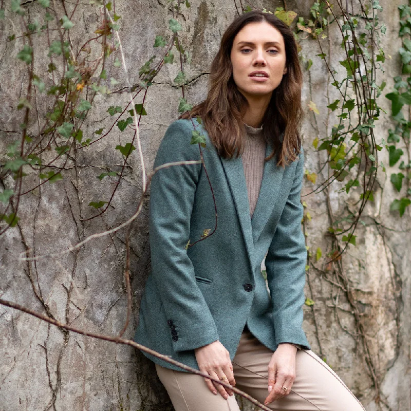 Sea Green Cara Donegal Tweed Blazer