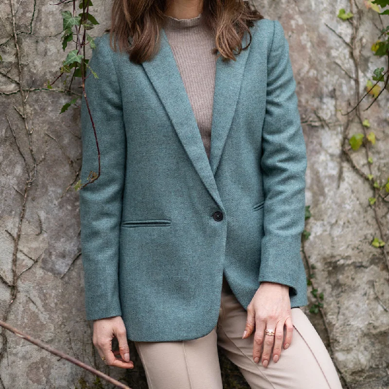 Sea Green Cara Donegal Tweed Blazer