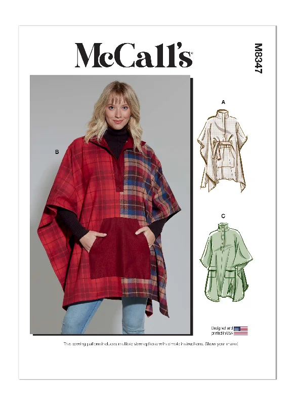 McCall's Sewing Pattern M8347 Misses' Poncho