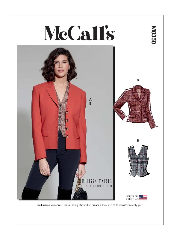 McCall's Sewing Pattern M8350 Blazer and Waistcoat by Melissa Watson