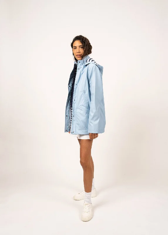 STE MORGANE - Waterproof Raincoat with Hood (LIGHT BLUE)