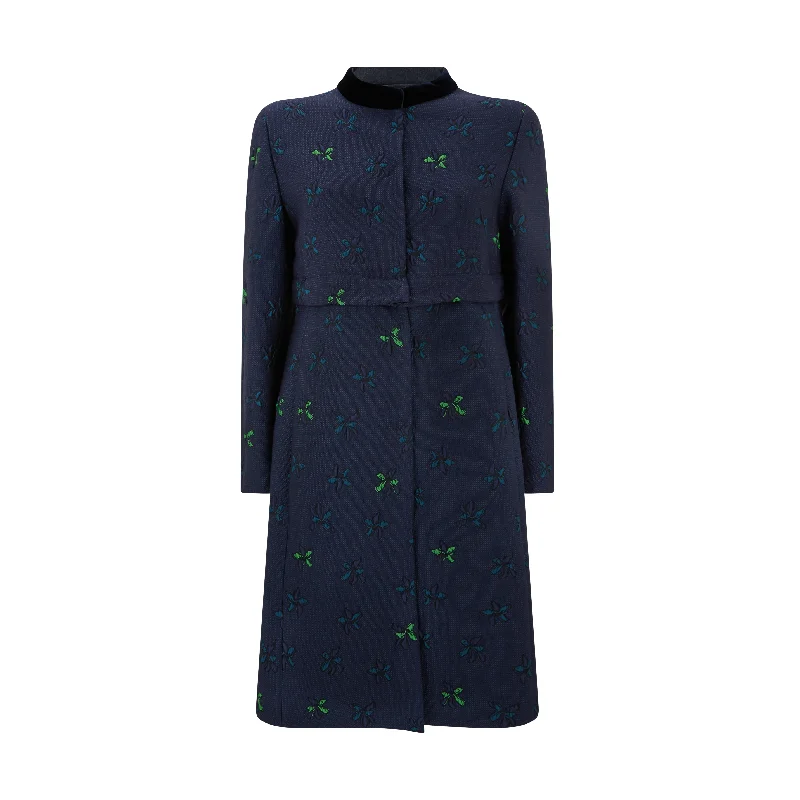 Tailored Jacquard Flower Frock Coat