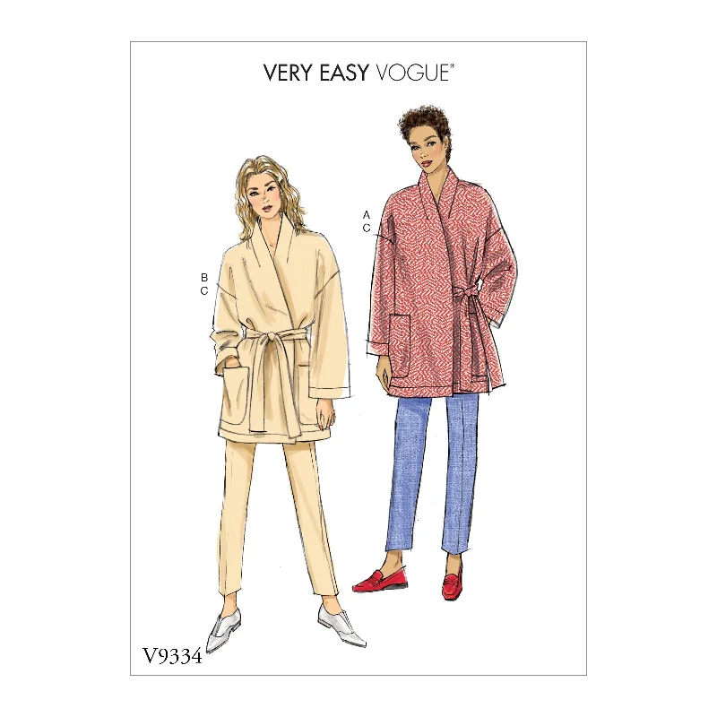 Vogue Pattern 9334 Misses' Jacket, Belt and Pants | Very Easy Vogue