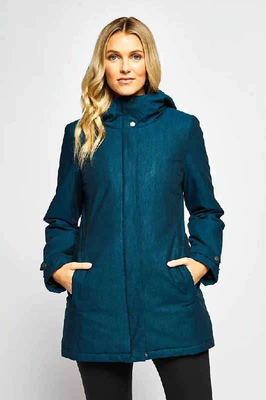 Whitney Insulated Waterproof Cotton Modern Rain and Snow Jacket-Mia Melon