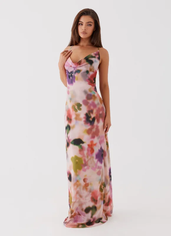 Abigail Cowl Maxi Dress - Mystic Meadow