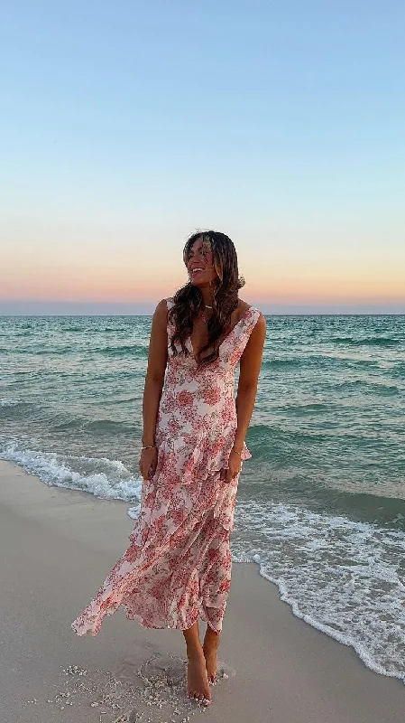 Adalinde Maxi Dress - Peach Floral